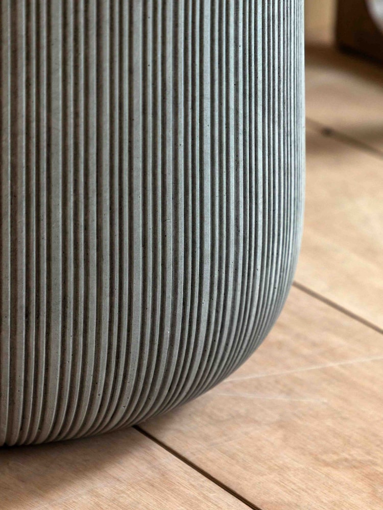 Gallery Home Grey Outdoor Ribbed Planter - Image 2 of 4 Gallery Home Grey Outdoor Ribbed Planter - Image 2 of 4