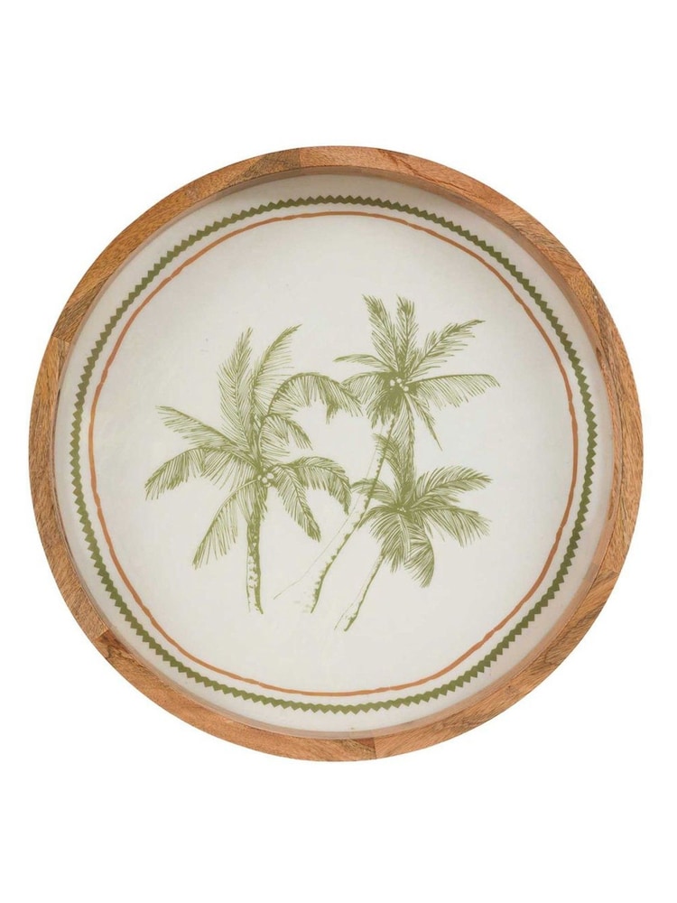 Gallery Home Natural Mango Wood Palm Tray - Image 1 of 1 Gallery Home Natural Mango Wood Palm Tray - Image 1 of 1