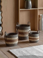 Gallery Home Brown Striated Seagrass Basket - Image 1 of 4