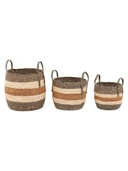 Gallery Home Brown Striated Seagrass Basket - Image 4 of 4