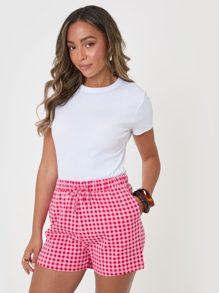 Threadbare Pink Pull On Jersey Shorts - Image 1 of 4 Threadbare Pink Pull On Jersey Shorts - Image 1 of 4