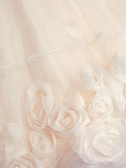 Monsoon Gold Remi Rose Appliqué Glitter Party Dress - Image 3 of 3