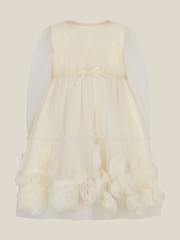 Monsoon Gold Baby Remi Rose Appliqué Glitter Party Dress - Image 2 of 4