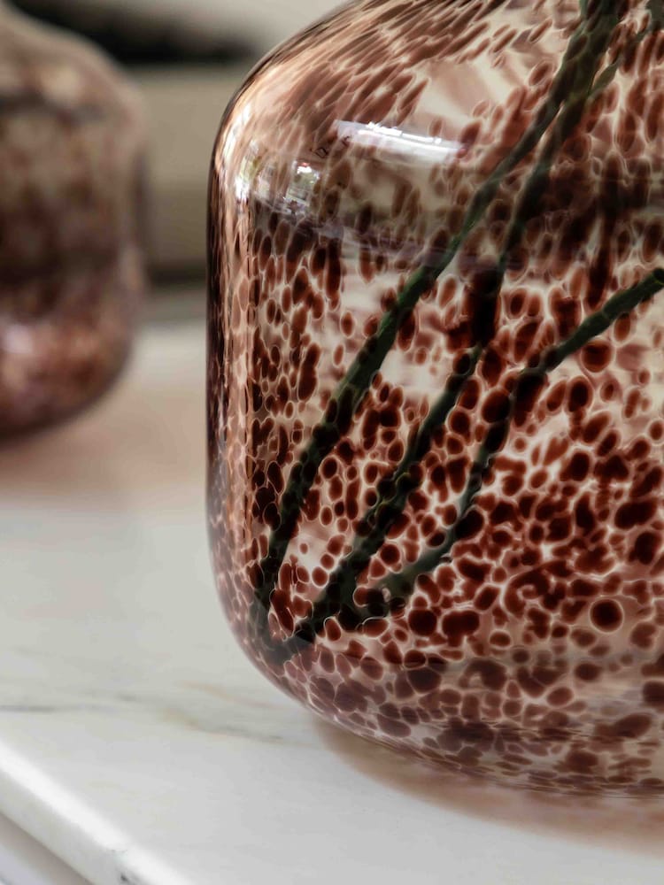 Gallery Home Brown Glass Confetti Vase - Image 2 of 4 Gallery Home Brown Glass Confetti Vase - Image 2 of 4