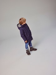 Name It Navy Teddy Lined Parka With Detachable Hood - Image 2 of 5