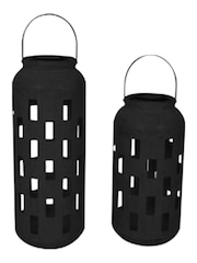 Gallery Home Black Distressed Metal Lantern - Image 1 of 1