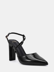 Negru - Novo Intro Point Toe Strappy Court Shoes - Imaginea 3 din 6