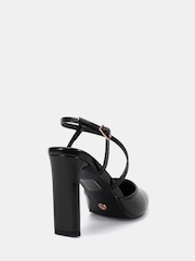 Negru - Novo Intro Point Toe Strappy Court Shoes - Imaginea 4 din 6