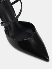 Negru - Novo Intro Point Toe Strappy Court Shoes - Imaginea 5 din 6