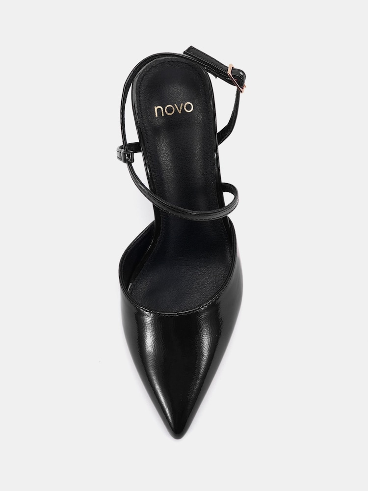 Negru - Novo Intro Point Toe Strappy Court Shoes - Imaginea 6 din 6 Negru - Novo Intro Point Toe Strappy Court Shoes - Imaginea 6 din 6
