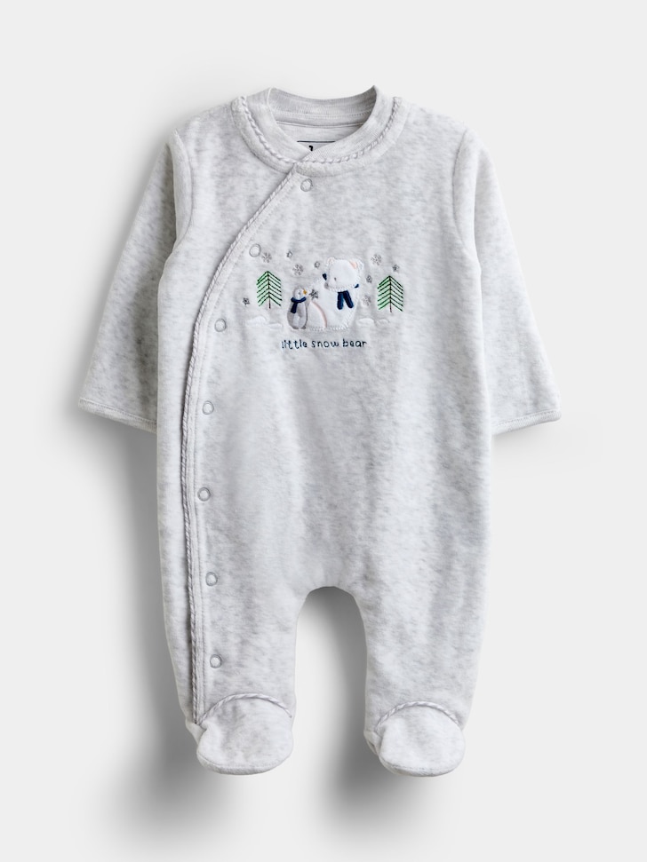 Jojo Maman Bébé Grey Snow Bear All In One