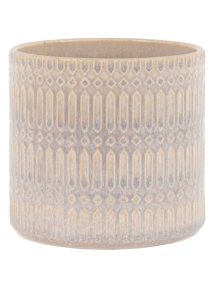 Gallery Home Taupe Indoor Embossed Planter - Image 1 of 1 Gallery Home Taupe Indoor Embossed Planter - Image 1 of 1