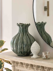 Gallery Home Green Glazed Wavy Vase - Image 1 of 5