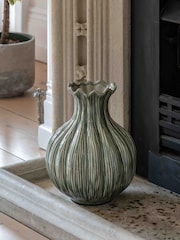 Gallery Home Green Glazed Wavy Vase - Image 2 of 5