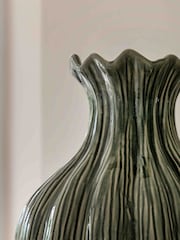 Gallery Home Green Glazed Wavy Vase - Image 3 of 5