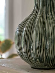 Gallery Home Green Glazed Wavy Vase - Image 4 of 5