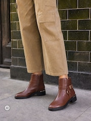 Novo Dina Buckle Ring Detail Flat Ankle ботинки - Изображение 1 6