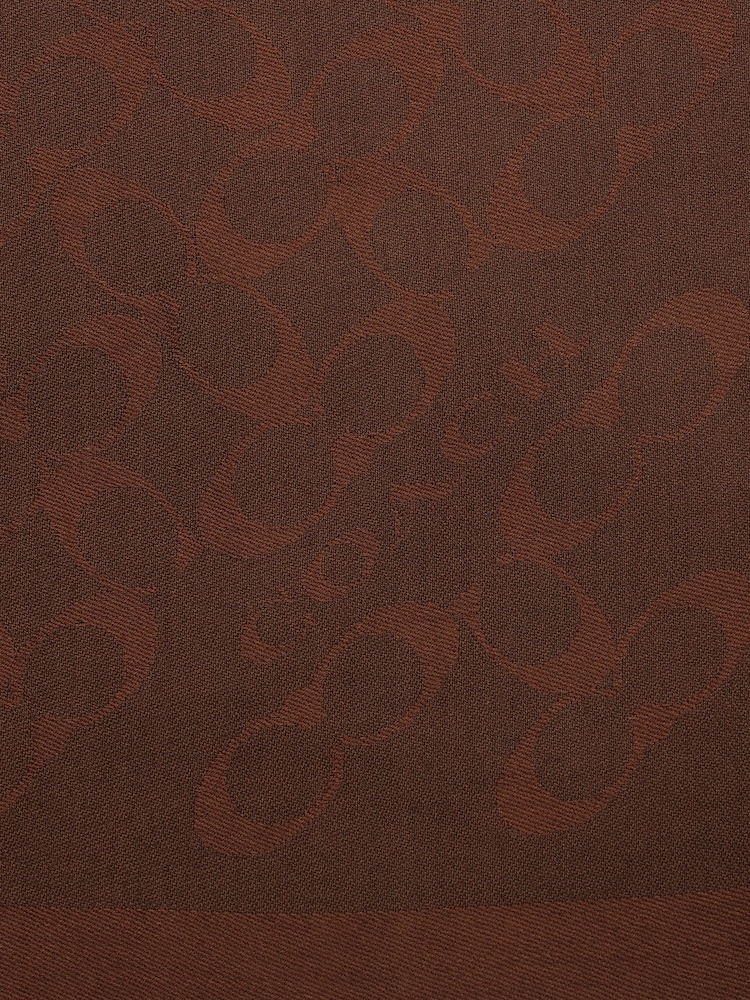 COACH Brown Bias Signature C Oblong Scarve - Image 4 of 4 COACH Brown Bias Signature C Oblong Scarve - Image 4 of 4