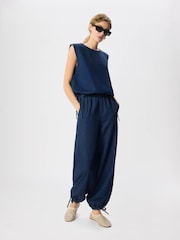 Whistles Blue Tie Hem Balloon Trousers - Image 1 of 5