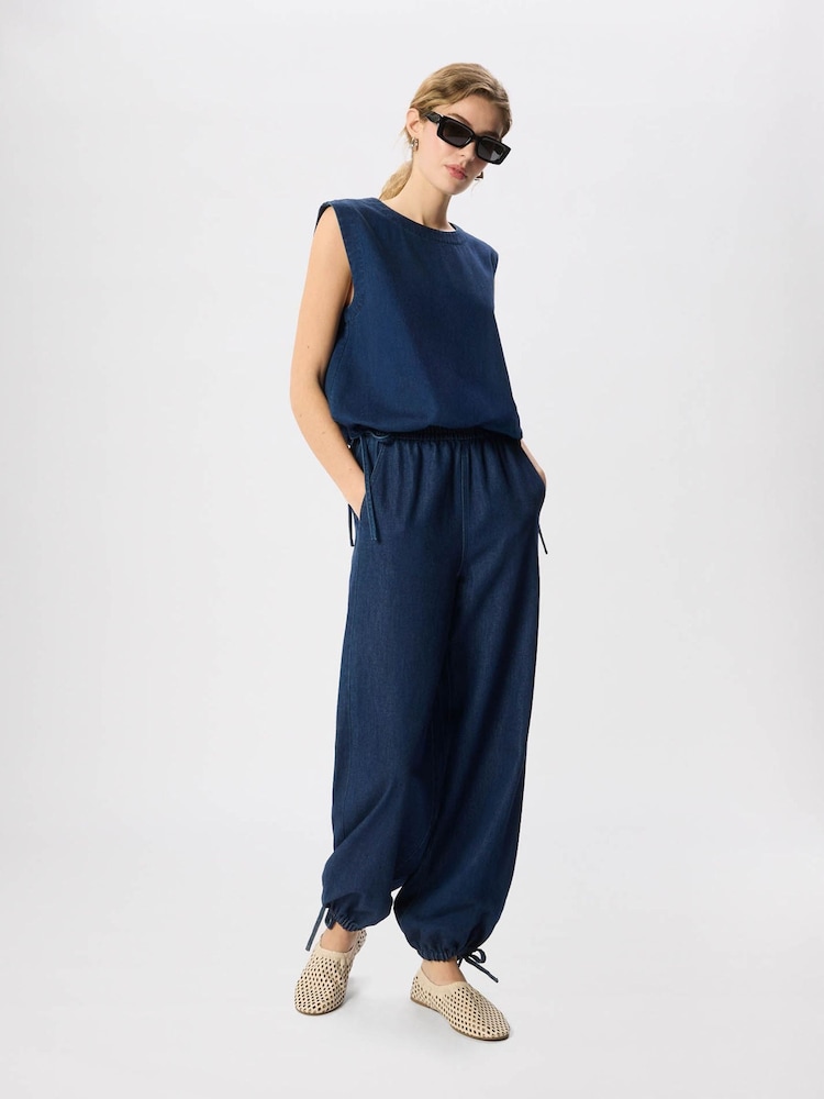 Whistles Blue Tie Hem Balloon Trousers - Image 1 of 5