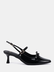Novo Illustrate Mary Jane Bow Slingback Mid Heel Court Sandals - 6суретінің 2 суреті