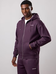 Violetinė - Gym King Fundamental Fleece Linear Full Zip Hoodie - 3 paveikslėlis iš 4