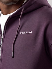 Violetinė - Gym King Fundamental Fleece Linear Full Zip Hoodie - 4 paveikslėlis iš 4