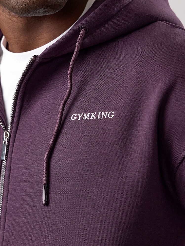 Violetinė - Gym King Fundamental Fleece Linear Full Zip Hoodie - 4 paveikslėlis iš 4