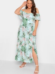 Yours Curve Green London Cold Shoulder Maxi Dress - Image 2 of 4
