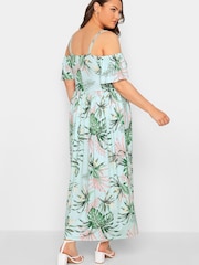 Yours Curve Green London Cold Shoulder Maxi Dress - Image 3 of 4