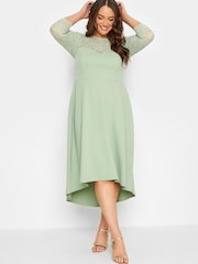 Yours Curve Green London Lace High Low Dress - Image 2 of 4