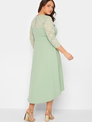 Yours Curve Green London Lace High Low Dress - Image 3 of 4