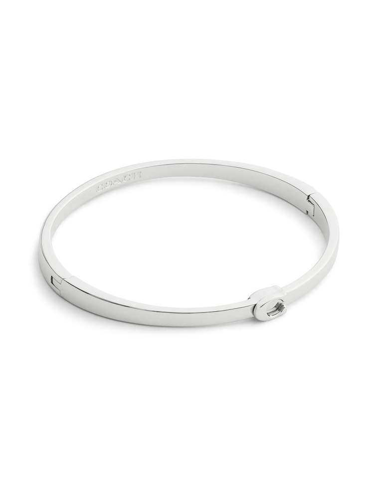 COACH Silver Signature C Bangle Boxed Bracelet - Image 2 of 8 COACH Silver Signature C Bangle Boxed Bracelet - Image 2 of 8
