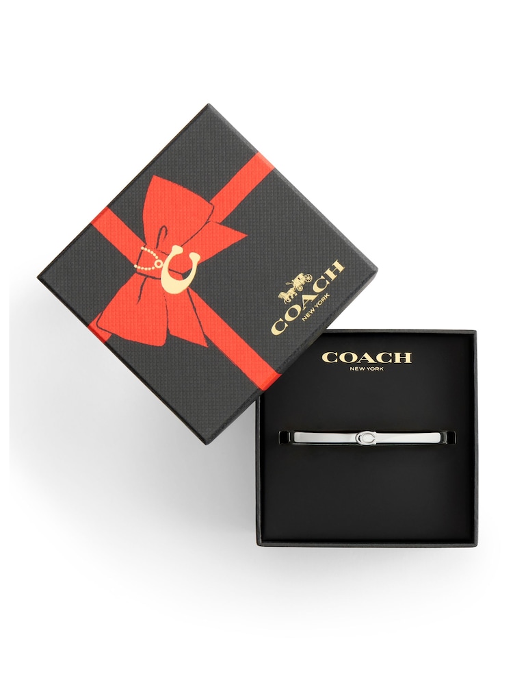 COACH Silver Signature C Bangle Boxed Bracelet - Image 8 of 8 COACH Silver Signature C Bangle Boxed Bracelet - Image 8 of 8