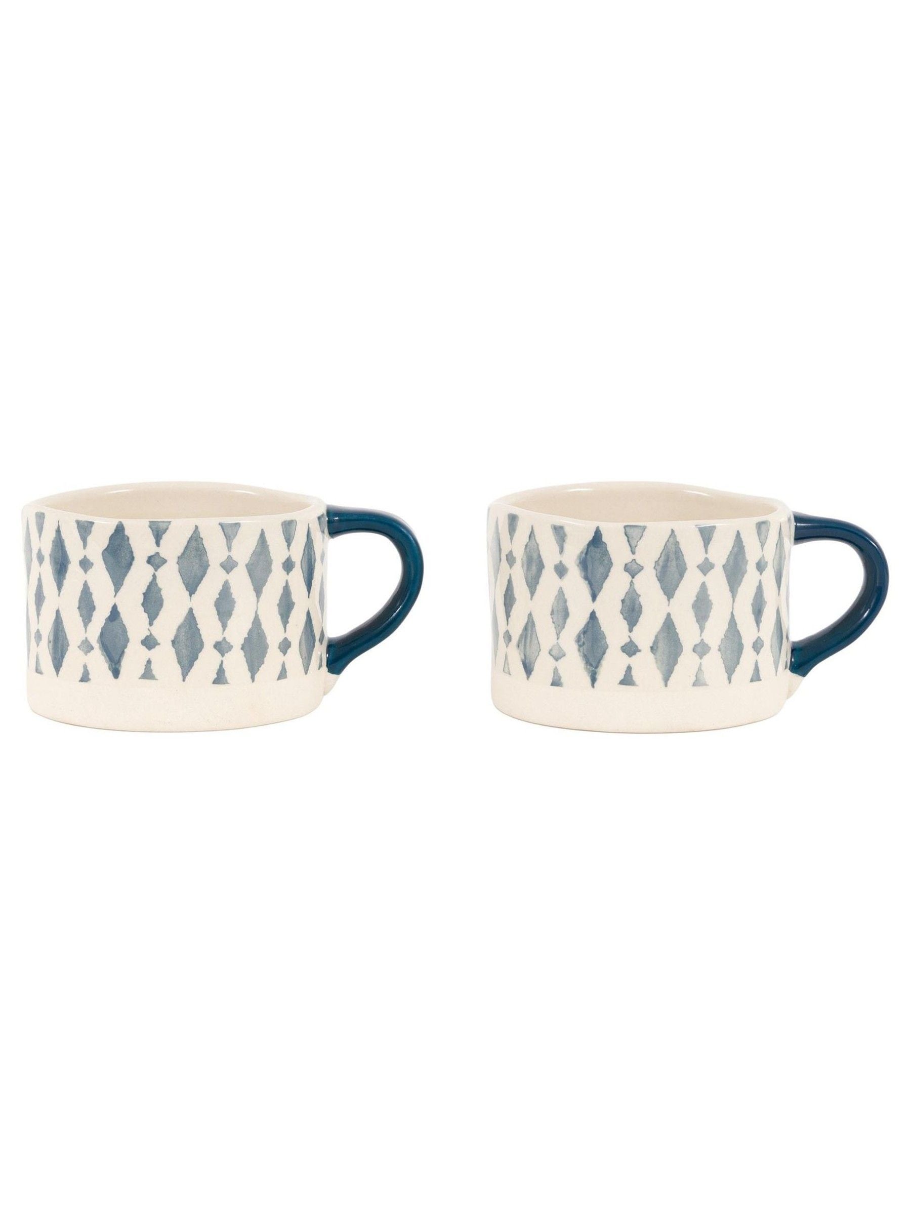 Gallery Ikat Diamond Print Mugs (4Pk) Blue - Image 3