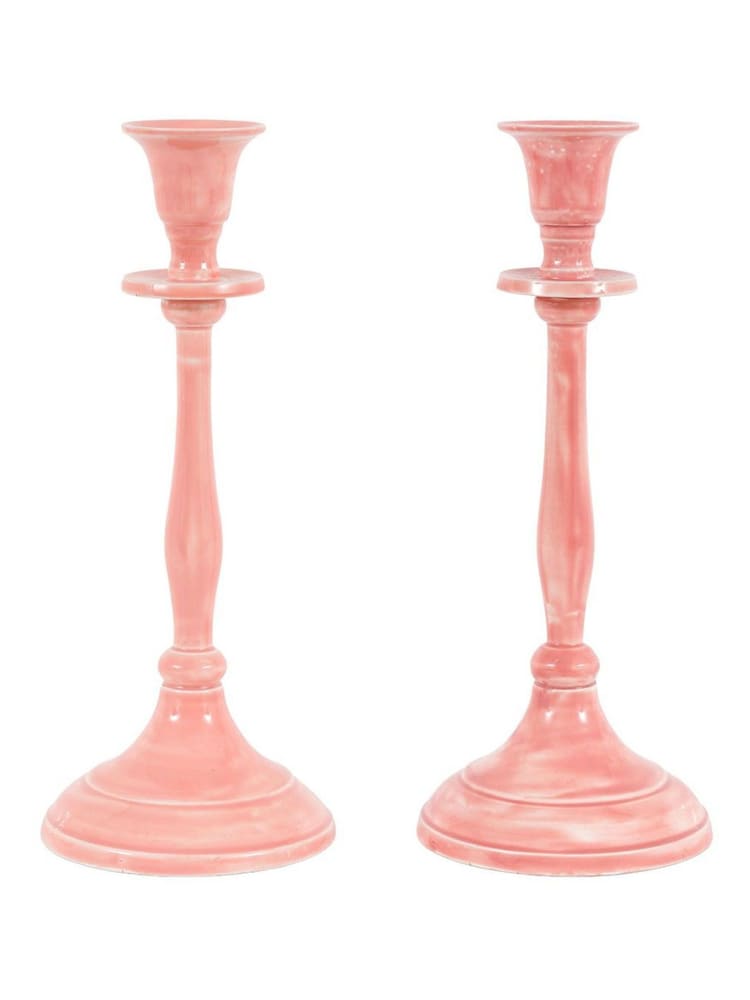 Gallery Home Pink Metal Candlestick - Image 1 of 1