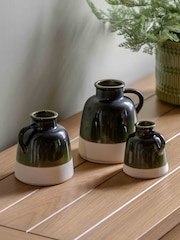 Gallery Home Set of 3 Green Glaze Bud Vases - Image 1 of 4