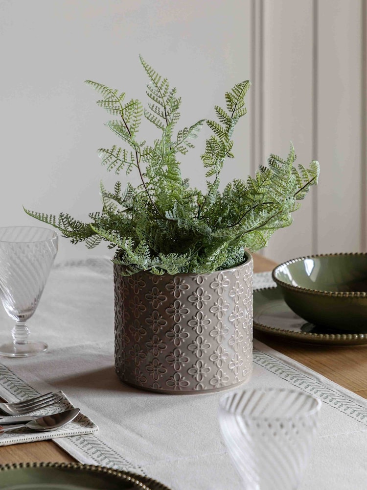 Gallery Home Grey Indoor Embossed Planter - Image 1 of 4