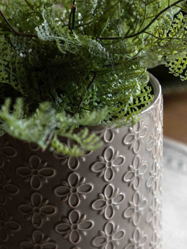 Gallery Home Grey Indoor Embossed Planter - Image 2 of 4