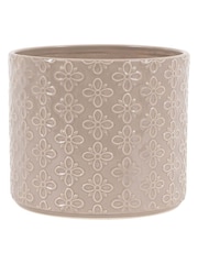 Gallery Home Grey Indoor Embossed Planter - Image 4 of 4
