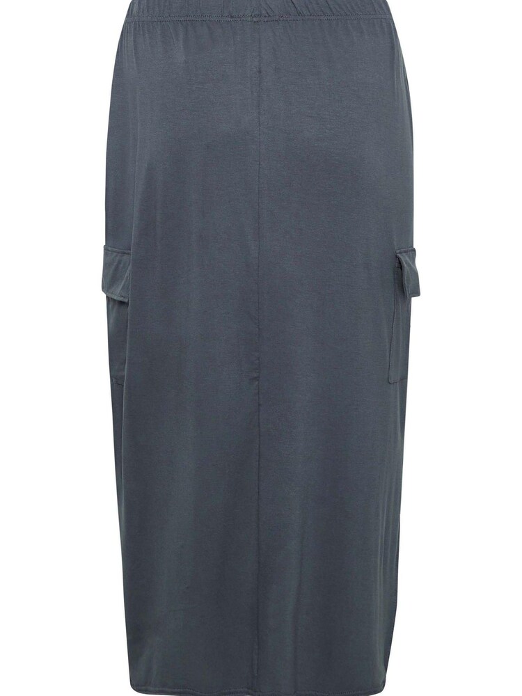 Yours Curve Grey Maxi Cargo Skirt - Image 4 of 4