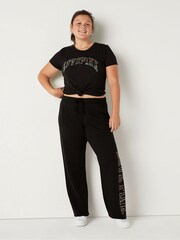 Victoria's Secret PINK Pure Black Knit Short Sleeve Perfect T-Shirt - Image 3 of 4