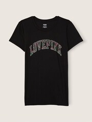 Victoria's Secret PINK Pure Black Knit Short Sleeve Perfect T-Shirt - Image 4 of 4