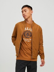 Jack & Jones Brown Bomber Jacket - Image 1 of 5