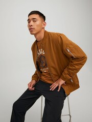 Jack & Jones Brown Bomber Jacket - Image 4 of 5
