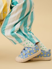 KIDLY by MORI Yellow Cotton Canvas Trainers With Easy Adjust Straps - Image 2 of 7