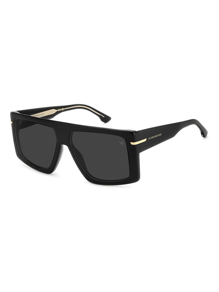 Victoria Beckham Black Rectangular Flap-Top Sunglasses - Image 1 of 6 Victoria Beckham Black Rectangular Flap-Top Sunglasses - Image 1 of 6