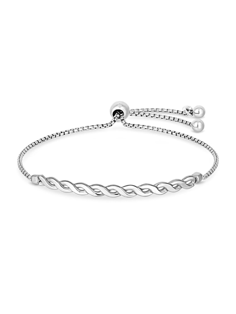 Simply Silver Silver Sterling Plaited Toggle Bracelet - Image 1 of 1 Simply Silver Silver Sterling Plaited Toggle Bracelet - Image 1 of 1