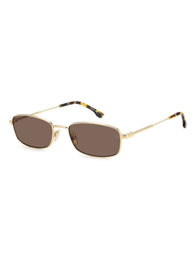 Victoria Beckham Gold Rectangular Sunglasses - Image 1 of 6 Victoria Beckham Gold Rectangular Sunglasses - Image 1 of 6