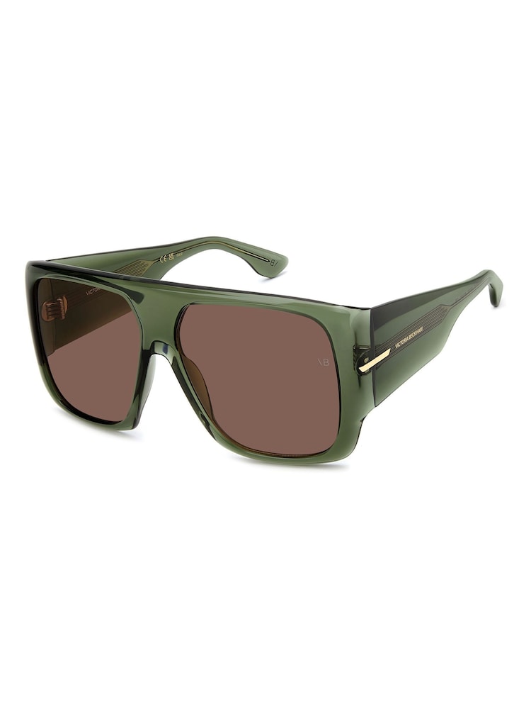 Victoria Beckham Green Mask-style Oversized Sunglasses - Image 1 of 6 Victoria Beckham Green Mask-style Oversized Sunglasses - Image 1 of 6